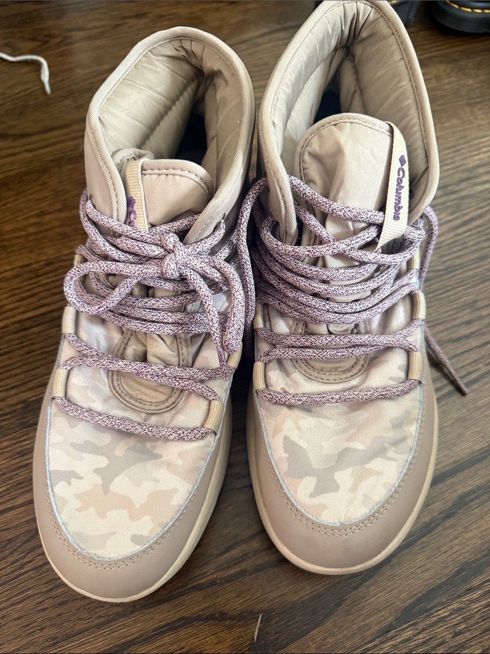 Columbia Women's Taupe & Light Pink Camo Winter Boots